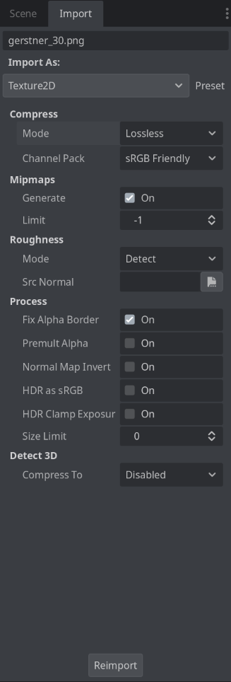 Gerstner waves setup