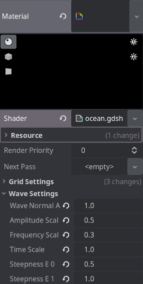 Material setup